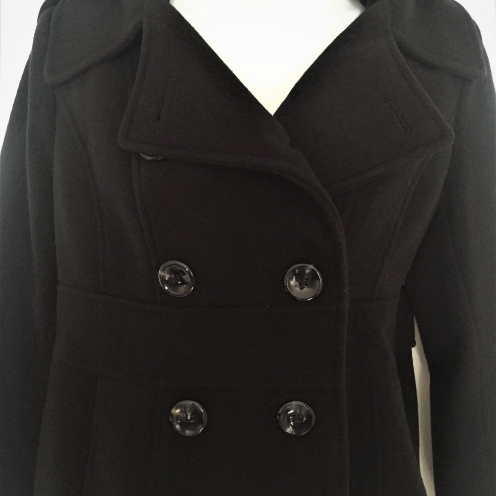 Style & Co Women's Duffy Wool Coat Trim Hooded - Picture 2 of 6
